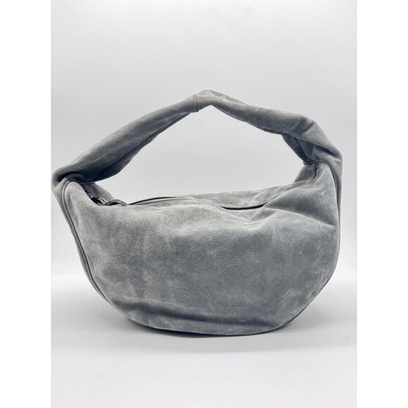 BY FAR Maxi Cush 100% cowhide leather large shoulder bag + Dust bag CEMENT SUEDE - Picture 3 of 14